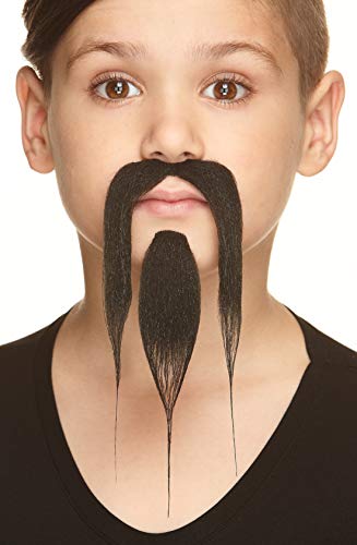 Mustaches Selbstklebender Shaolin Gefälschter Schnurrbart und Bart für Kinder, Neuheit, Falsche Gesichtsbehaarung, Kostümzubehör für Kinder, Schwarz Farbe Mustaches Selbstklebender Shaolin Gefälschter Schnurrbart und Bart für Kinder, Neuheit, Falsche Gesichtsbehaarung, Kostümzubehör für Kinder, Schwarz Farbe von Mustaches