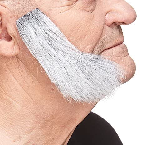 Mustaches Selbstklebender Sideburns Gefälschte Hammelkoteletts, Neuheit, Falsche Gesichtsbehaarung, Kostümzubehör für Erwachsene, Grau mit Weiß Farbe Mustaches Selbstklebender Sideburns Gefälschte Hammelkoteletts, Neuheit, Falsche Gesichtsbehaarung, Kostümzubehör für Erwachsene, Grau mit Weiß Farbe von Mustaches