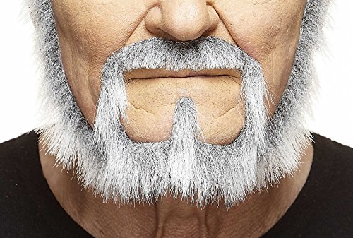 Mustaches Selbstklebender Squatter Falscher Bart, Neuheit, Falsche Gesichtsbehaarung, Kostümzubehör für Erwachsene, Grauer mit Weiß Farbe Mustaches Selbstklebender Squatter Falscher Bart, Neuheit, Falsche Gesichtsbehaarung, Kostümzubehör für Erwachsene, Grauer mit Weiß Farbe von Mustaches