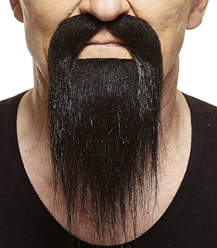 Selbstklebender Ducktail Falscher Bart, Neuheit, Falsche Gesichtsbehaarung, Kostümzubehör für Erwachsene, Schwarz Farbe Selbstklebender Ducktail Falscher Bart, Neuheit, Falsche Gesichtsbehaarung, Kostümzubehör für Erwachsene, Schwarz Farbe von Mustaches