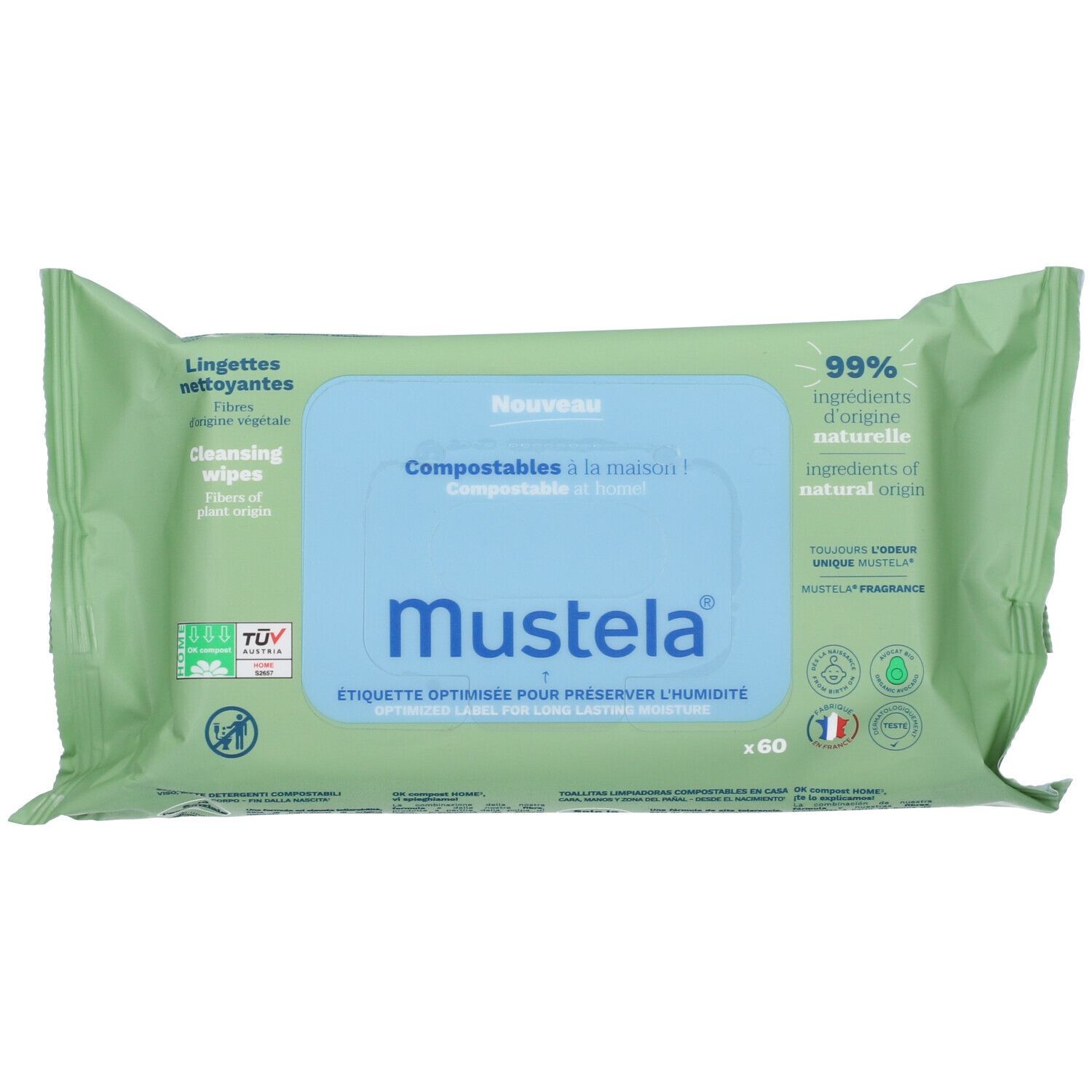 Mustela Parfümierte Reinigungstücher 60 Stk Mustela Parfümierte Reinigungstücher 60 Stk von Mustela