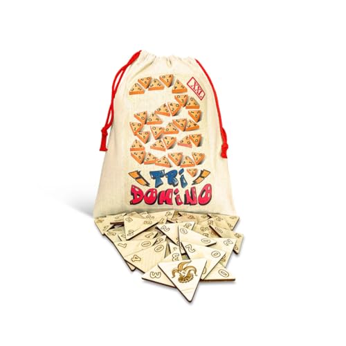 Mutou TriDomino | Dreicksdomino | Legespiel | 114 Spielsteine - Hand-Made Birkenholz | Bis zu 8 Spieler + Aufbewahrungbeutel -, Tripple Domino, Gesellschaftsspiel | Partyspiel | Legespiel | von Mutou