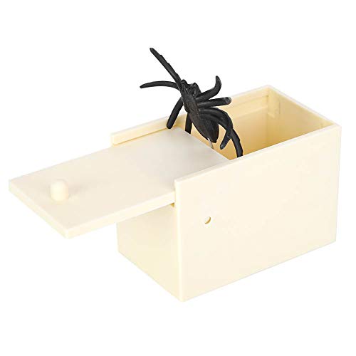 Mutuer Spinne Prank Box, Hölzerner Streich Spinnen Schrecken-Kasten-Witz-lustiges Überraschungs-Gag-Spielzeug, für Halloween April Fool's Day von Mutuer