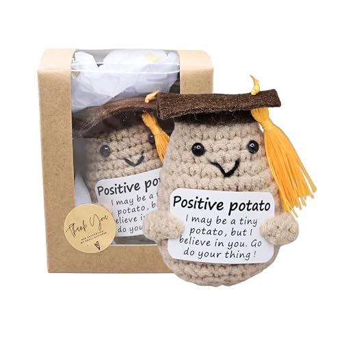 Mutzauber- Happy Strickfigur Student – Pocket Hug Figur Glücksfigur in exklusiver Geschenkbox | Süßes Motivationsgeschenk & Glücksbringer für Prüfungen, Mutmacher (Student) von Mutzauber