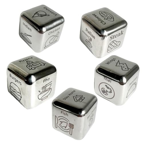 Muuoeou 5 Stück Lebensmittel-Entscheidungswürfel, Date-Night-Würfel, Jubiläumsgeschenke Aus Stahl für Sie/Ihn, Date-Night-, das Evangelium der -Störung Muuoeou 5 Stück Lebensmittel-Entscheidungswürfel, Date-Night-Würfel, Jubiläumsgeschenke Aus Stahl für Sie/Ihn, Date-Night-, das Evangelium der -Störung von Muuoeou