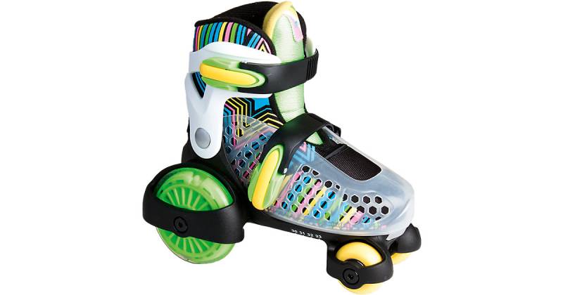 Rollschuhe Quad Neon mit Leuchtrollen, Gr. 26-29 mehrfarbig von Muuwmi