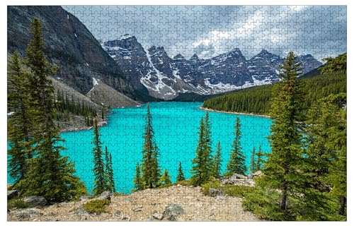 Moraine Lake The Most Famous Lake in Canada Wooden Puzzles for Adults 1000 Piece Jigsaw Puzzles 76.2 cmx 50.8 cm von Muyankissu