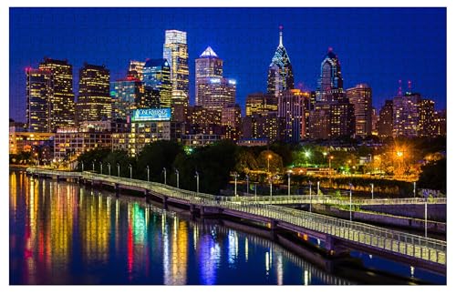 South Street Bridge in Philadelphia Pennsylvania Holzpuzzles für Erwachsene, 1000 Teile, Schuylkill River at Night Puzzle, 76,2 x 50,8 cm South Street Bridge in Philadelphia Pennsylvania Holzpuzzles für Erwachsene, 1000 Teile, Schuylkill River at Night Puzzle, 76,2 x 50,8 cm von Muyankissu