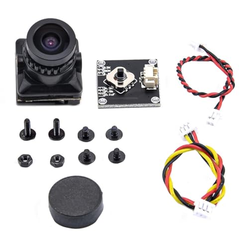 Muyilanc FPV-Kamera HD 1500TVL 2,1 mm Weitwinkel mit OSD-Anpassungsplatine für FPV RC Racing Drone-Teile, Schwarz von Muyilanc