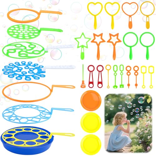 30 Stück Seifenblasen Kinder Set, Riesenseifenblasen Set mit Verschiedenen Formen & Farben, Seifenblasenstab Groß Set für Spielzeug Garten, Kindergeburtstag Spiele, Sommer Outdoor Aktivitäten 30 Stück Seifenblasen Kinder Set, Riesenseifenblasen Set mit Verschiedenen Formen & Farben, Seifenblasenstab Groß Set für Spielzeug Garten, Kindergeburtstag Spiele, Sommer Outdoor Aktivitäten von Muyohix