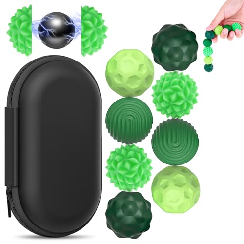 Muyohix 8 Stück Magnetische Fidget Toys, Magnetkugeln Kugeln Stressball mit Silikonhülle, Sensorik Spielzeug Stimming Toys, Anti-Stress Spielzeug Bälle, Sensory Toys für Stressabbau, Angst (Grün) von Muyohix