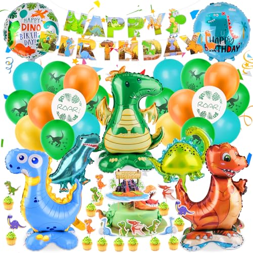 Muyohix Dino Geburtstag Deko, 41 Stück Dinosaurier Deko Kindergeburtstag mit XXL Dino Party Folienballon, Happy Birthday Banner Luftballon für Dinosaurier Dschungel Party Geburtstagsdeko Junge Muyohix Dino Geburtstag Deko, 41 Stück Dinosaurier Deko Kindergeburtstag mit XXL Dino Party Folienballon, Happy Birthday Banner Luftballon für Dinosaurier Dschungel Party Geburtstagsdeko Junge von Muyohix