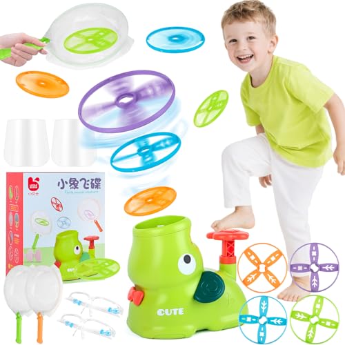 Outdoor Spiele für Kinder Outdoor Spielzeug ab 3 4 5 6 7 8 Jahre Junge Mädchen, Fliegende Untertassen Launcher Spiel-Zeug, Propeller Spielzeug Kinder ab 3-10 Jahre, Geschenke für Kind-er von Muyohix