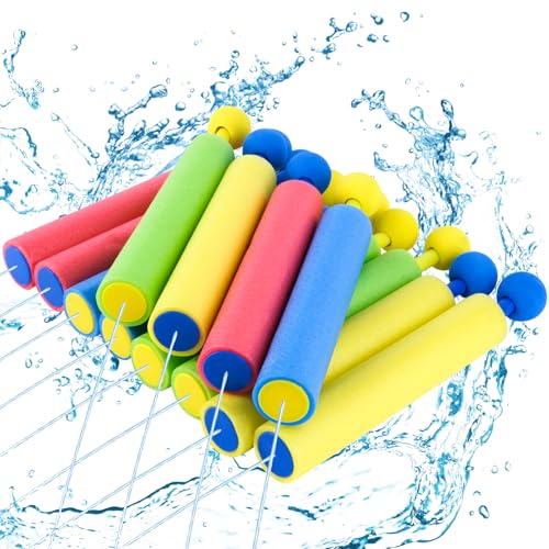 Muyohix Wasserpistole Kinder, 12 Stück Wasserspritze 20cm, Wasserpistole Schaumstoff Bunte, Ideale für Wasserspielzeug Kinder Outdoor, Pool Spielzeug, Strandspielzeug und Wasserspielzeug Garten von Muyohix