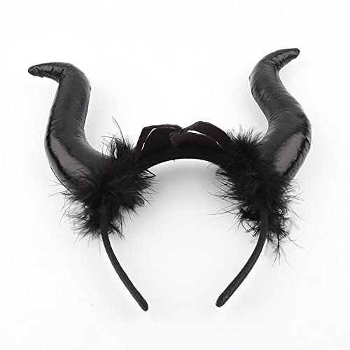 Muzboo Halloween Teufelshorn Stirnband, Teufelshorn Stirnband für Cosplay Halloween Kinder Erwachsene Rot 2 Stück + Schwarz 1 Stück von Muzboo
