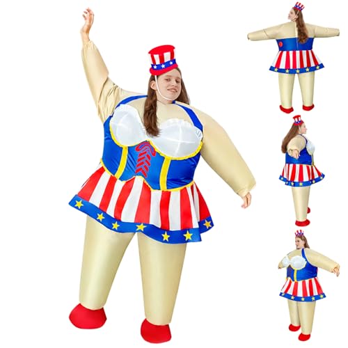 Muzrunq 4. Juli Kostüm 78.7in Patriotisches Kostüm Gedenktag inblasbare Outfits für Erwachsene Dekorative 4. Juli Schlauchboote für Partyparade -Bühne, Kleiderkarneval Muzrunq 4. Juli Kostüm 78.7in Patriotisches Kostüm Gedenktag inblasbare Outfits für Erwachsene Dekorative 4. Juli Schlauchboote für Partyparade -Bühne, Kleiderkarneval von Muzrunq