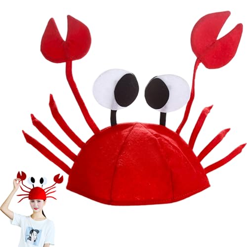 Muzrunq Krabbenhut, einzigartige lustige Hüte mit Klauen Männer Frauen Neuheit 3D Krabben -Meeresfrüchtekappe für Halloween Decoration Party Supplies von Muzrunq