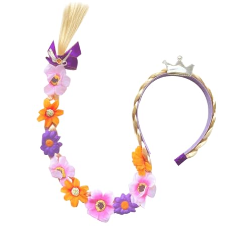 Muzrunq Rapunzel -Perücke, 27 Lange geflochtene Perücken Stirnbänder für Kinder Rapunzel Haare mit Tiara Blumen schmücken, verworrene Perücke für Mädchen Prinzessin Dress -up Accessoires, Stil 1 Muzrunq Rapunzel -Perücke, 27 Lange geflochtene Perücken Stirnbänder für Kinder Rapunzel Haare mit Tiara Blumen schmücken, verworrene Perücke für Mädchen Prinzessin Dress -up Accessoires, Stil 1 von Muzrunq