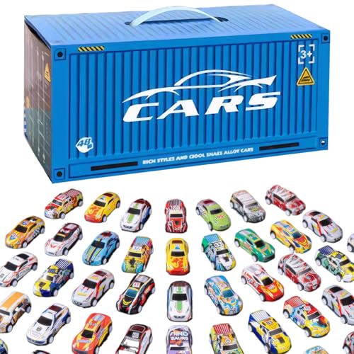 Rennwagen lustige Simulation Rückenwagen mit eingebauten Garage-Autos Spielzeug 48pcs/Set Mini Back Autos für Jungen Mädchen Kleinkinder Autos Liebhaber Geschenk, Blue Race Cars, Autos Spielzeug, Pu Rennwagen lustige Simulation Rückenwagen mit eingebauten Garage-Autos Spielzeug 48pcs/Set Mini Back Autos für Jungen Mädchen Kleinkinder Autos Liebhaber Geschenk, Blue Race Cars, Autos Spielzeug, Pu von Muzrunq