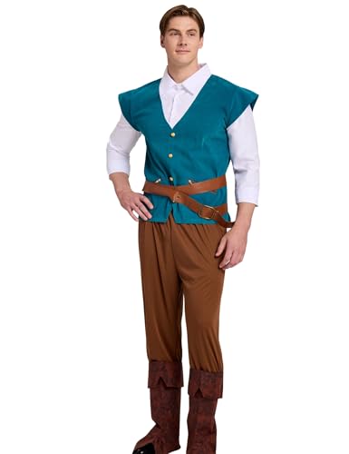 Mviz Halloween-Kostüm für Erwachsene, Herren, blaues Weste, Hemd, Prinz, Cosplay-Anzug, 4-teiliges Deluxe-Set, Hose, Urlaub, Party, Übergröße, Outfit, Mehrfarbig, XL Mviz Halloween-Kostüm für Erwachsene, Herren, blaues Weste, Hemd, Prinz, Cosplay-Anzug, 4-teiliges Deluxe-Set, Hose, Urlaub, Party, Übergröße, Outfit, Mehrfarbig, XL von Mviz
