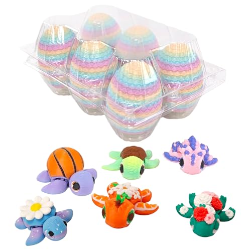 Kleine Mystery- , bunte Ostereier, Schildkröte im Inneren, für Party, Osterkorb, 2,54–5,08 cm/6 cm, für Halloween, Geburtstag, 6 Stück Kleine Mystery- , bunte Ostereier, Schildkröte im Inneren, für Party, Osterkorb, 2,54–5,08 cm/6 cm, für Halloween, Geburtstag, 6 Stück von Mwkbbn
