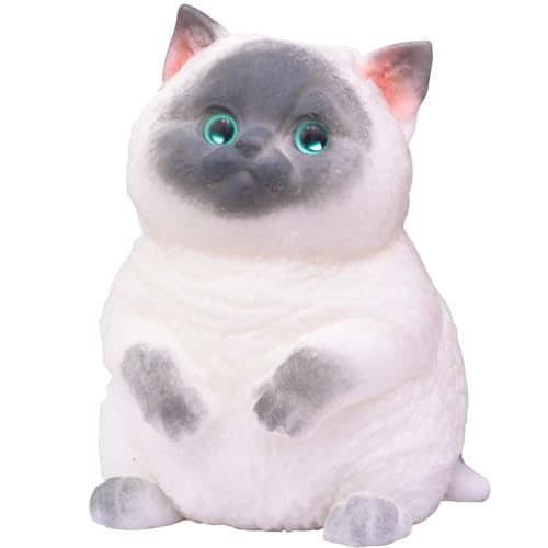 Mwmoeen Groß Squishy Katze, handgemachte Katze Taba Squishy für Stressabbau, niedliche weiche Katze Fidget Spielzeug für Erwachsene (Mitte) von Mwmoeen