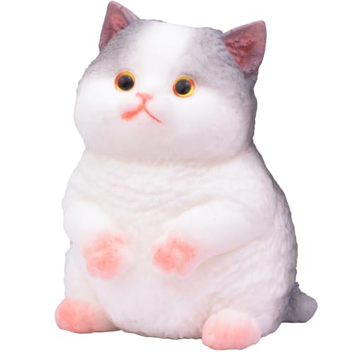 Mwmoeen Groß Squishy Katze, handgemachte Katze Taba Squishy für Stressabbau, niedliche weiche Katze Fidget Spielzeug für Erwachsene (Mitte) von Mwmoeen