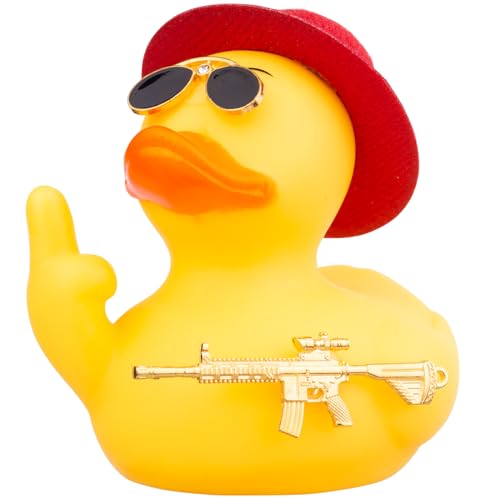 Mwmoeen Gummi Ente für Auto Ornament, Cool Yellow Duck Auto Armaturenbrett Dekorationen Zubehör mit Zylinderhut Sonnenbrille Halskette und Cool Prop für Auto, Büro, Zimmer Dekoration, 9cm Mwmoeen Gummi Ente für Auto Ornament, Cool Yellow Duck Auto Armaturenbrett Dekorationen Zubehör mit Zylinderhut Sonnenbrille Halskette und Cool Prop für Auto, Büro, Zimmer Dekoration, 9cm von Mwmoeen