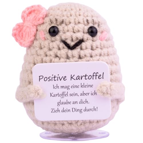 Mwmoeen Lustige Pocket Hug Positive Kartoffel, Kreative Positive Kartoffel Puppe Mit transparenter Basis Positivkarte - Beste Freundin Geschenk für Frauen von Mwmoeen