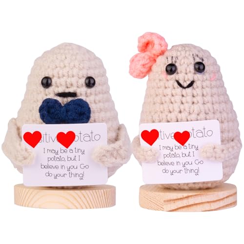 Mwmoeen Lustige Positive Kartoffel Pocket Hug, 2 Stück Glücksbringer Positive Kartoffel Puppe Geschenke Beste Freundin Geschenke für Freundin Kleine Geschenke für Frauen(C15) von Mwmoeen