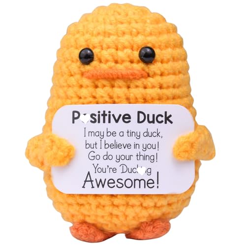 Mwmoeen Pocket Hug Positive Ente, Positive Duck Kreative Strickwolle Ente, Emotionale Unterstützung Enten Geschenke Party-Dekoration Familie Freunde Geschenk Kleines Geschenk für Freundin von Mwmoeen