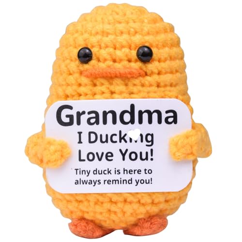 Mwmoeen Pocket Hug Positive Ente, Positive Duck Kreative Strickwolle Ente, Emotionale Unterstützung Enten Geschenke Party-Dekoration Familie Freunde Geschenk Kleines Geschenk für Freundin von Mwmoeen