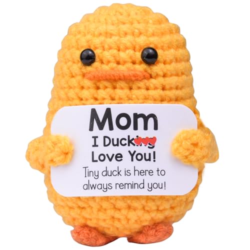 Mwmoeen Pocket Hug Positive Ente, Positive Duck Kreative Strickwolle Ente, Emotionale Unterstützung Enten Geschenke Party-Dekoration Familie Freunde Geschenk Kleines Geschenk für Freundin von Mwmoeen