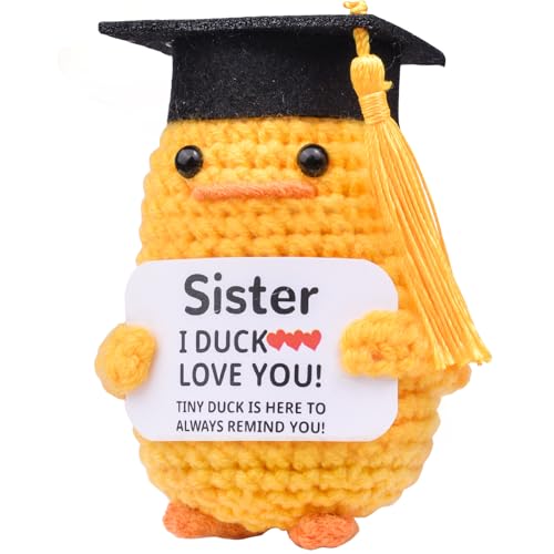 Mwmoeen Pocket Hug Positive Ente Doktorhut Studentenhut, Positive Duck Strickwolle Ente Bachelor Hut, Emotionale Unterstützung Enten Geschenke Absolvent Party-Dekoration Geschenke für Absolventen Mwmoeen Pocket Hug Positive Ente Doktorhut Studentenhut, Positive Duck Strickwolle Ente Bachelor Hut, Emotionale Unterstützung Enten Geschenke Absolvent Party-Dekoration Geschenke für Absolventen von Mwmoeen