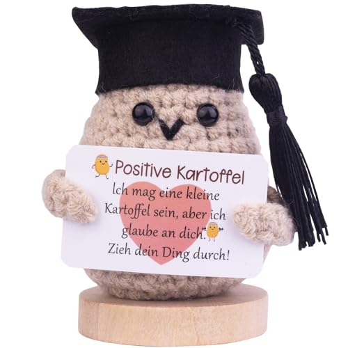 Mwmoeen Pocket Hug Positive Kartoffel Puppe, Lustige Positive Kartoffel Strickpuppe Motivationsgeschenke Beste Freundin Geschenke für Freundin Kleine Geschenke für Frauen(E12) von Mwmoeen