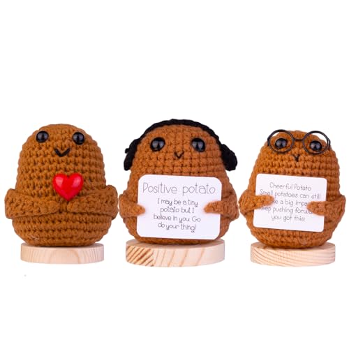 Mwmoeen Pocket Hug Positive Kartoffel, Funny Knitted Pocket Kartoffel, Positive Kartoffeln mit positiver Energiekarte Positives Geschenk EIN Geburtstagsgeschenk, Zuhause, Büro, Dekoration.(3 Stück Mwmoeen Pocket Hug Positive Kartoffel, Funny Knitted Pocket Kartoffel, Positive Kartoffeln mit positiver Energiekarte Positives Geschenk EIN Geburtstagsgeschenk, Zuhause, Büro, Dekoration.(3 Stück von Mwmoeen
