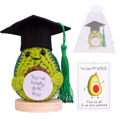 Mwmoeen Positive Kartoffel Puppe, Kreative Strickwolle Pocket Hug Positive Kartoffel Motivationsgeschenke mit Doktorhut Geschenk bei Prüfungen Abschlussfeier für Freundin Geschenke(F1) von Mwmoeen
