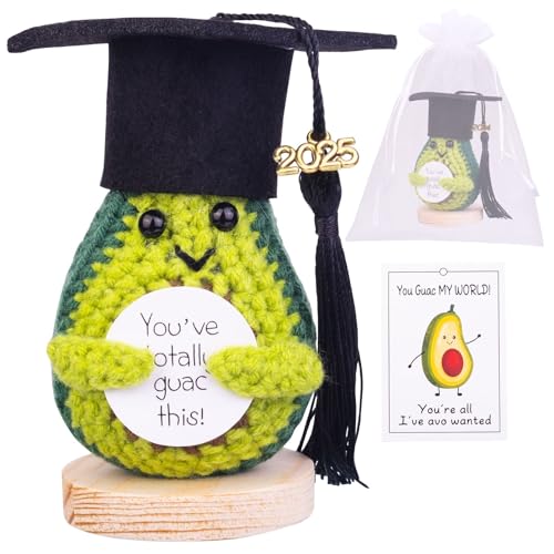 Mwmoeen Positive Kartoffel Puppe Auto Ornamente, Kreative Strickwolle Pocket Hug Positive Potato Motivationsgeschenke mit Doktorhut Geschenk bei Prüfungen Abschlussfeier für Freundin Geschenke(F14) von Mwmoeen