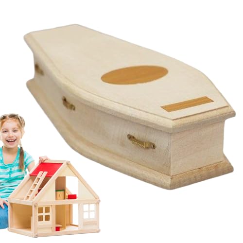 Mwqpgyh Mini Sarg - Mini-Puppenhaus Möbel,Dekoratives Modell Für Gruselecke, Unbearbeiteter Holz-Bastelsarg Für Puppenhaus von Mwqpgyh