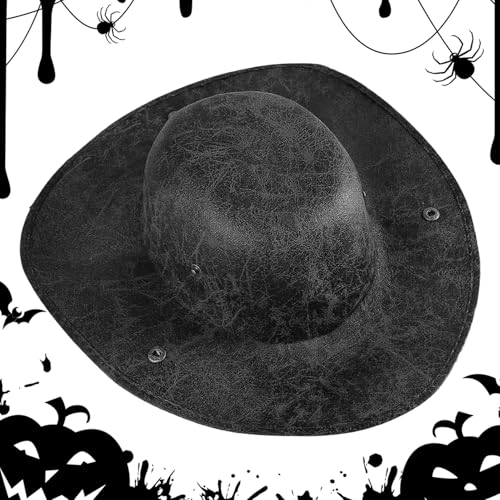 Mwqpgyh Piraten Kapitän Hut - Leder Kolonialhut | Kostüm Requisite Für Halloween Cosplay Theateraufführung Schulfeste Party von Mwqpgyh