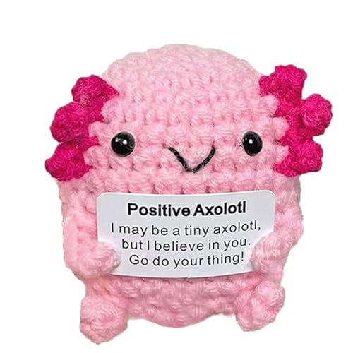 Mwqpgyh Positiver Axolotl | Handgefertigte Motivationspuppe,Dekorative Motivationspuppe Für Schreibtisch Nachtisch Schminktisch Zuhause Meditation Reisen Kinder Erwachsene Jugendliche von Mwqpgyh