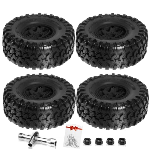 Mwwvzefl 135 mm Metall 2,2 Beadlock Felgenreifensatz für 1/10 RC Crawler Car Axial SCX10 Wraith RR10 Capra TRX4 YK4082, Schwarz Mwwvzefl 135 mm Metall 2,2 Beadlock Felgenreifensatz für 1/10 RC Crawler Car Axial SCX10 Wraith RR10 Capra TRX4 YK4082, Schwarz von Mwwvzefl