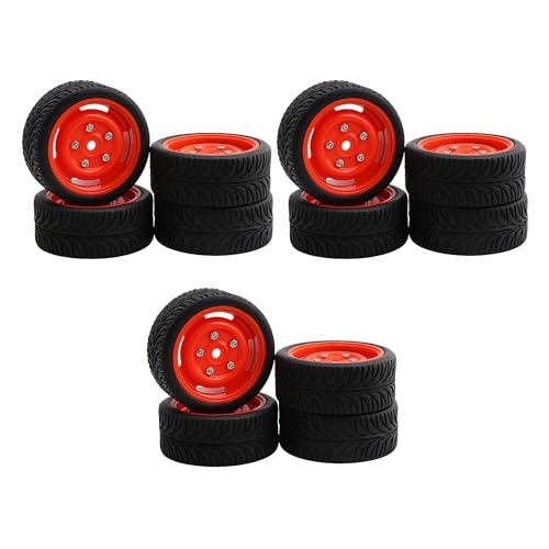 Mxfans 12 x RC1:10 12 mm Sechskantfelgen rot 5 Löcher und Gummireifen schwarz Mxfans 12 x RC1:10 12 mm Sechskantfelgen rot 5 Löcher und Gummireifen schwarz von Mxfans