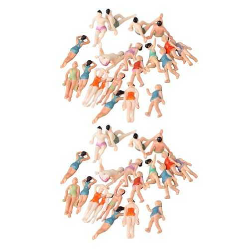 Mxfans 40 x Mini-Figuren aus Kunststoff, Strandmenschen im Maßstab 1:75, für Gastgeschenke Mxfans 40 x Mini-Figuren aus Kunststoff, Strandmenschen im Maßstab 1:75, für Gastgeschenke von Mxfans