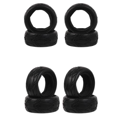 Mxfans 8 x RC1/10 Gummi-On-Road-Autoreifen, 6,5 cm Außendurchmesser, 5,2 cm ID, Schwarz Mxfans 8 x RC1/10 Gummi-On-Road-Autoreifen, 6,5 cm Außendurchmesser, 5,2 cm ID, Schwarz von Mxfans