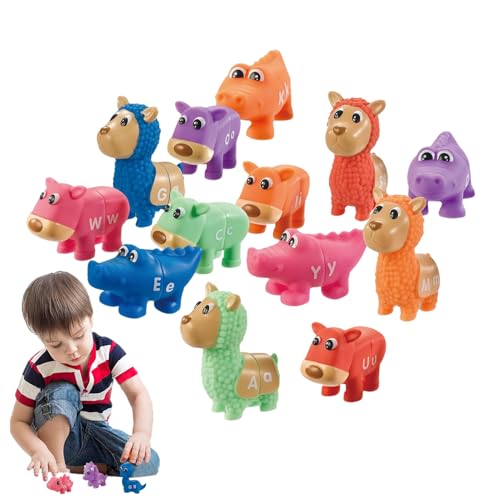 Mxshc Alphabet-Lerntier-Spielzeug-Spielset, Tier-Alphabet-Match-Spiel - Tier-passendes Alphabet-Spielzeug | Buchstabenerkennungsspiele mit 26 passenden Buchstaben für Kinder von Mxshc