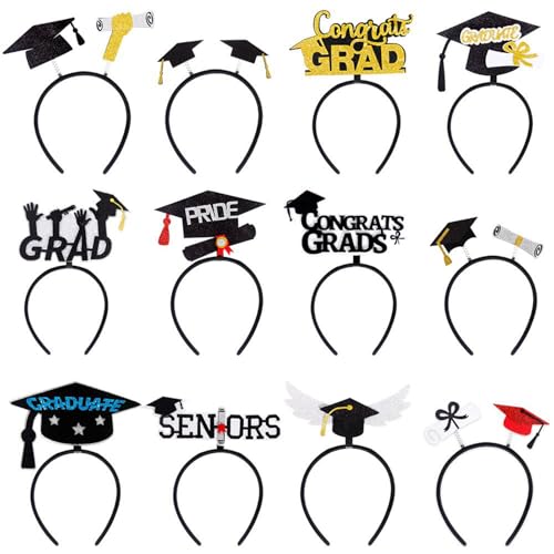 Mxshc Grad Hat Stirnband, Hutstirnbänder für den Abschlusseinsatz,12 Stück bequemes Abschlusshut Stirnband | Kostüme und Accessoires für College -Vorschulkindergärten Senior Class Feiern Sie Mxshc Grad Hat Stirnband, Hutstirnbänder für den Abschlusseinsatz,12 Stück bequemes Abschlusshut Stirnband | Kostüme und Accessoires für College -Vorschulkindergärten Senior Class Feiern Sie von Mxshc