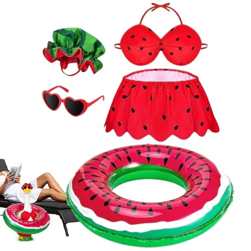 Mxshc Hawaii Porch Tier Kostüm | Hawaii Tier Kostüm Mit Hut Und Brille,Elastisches Festliches Gartenfiguren für Außenbereich Vorgarten Rasen Gartenweg Deko von Mxshc