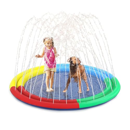 Mxshc Hunde Wasserspielmatte | Outdoor Wasserspielmatte Für Kinder - rutschfeste Wasserspielmatte Für Garten Camping Rasen Terrasse Hinterhof Spiele von Mxshc
