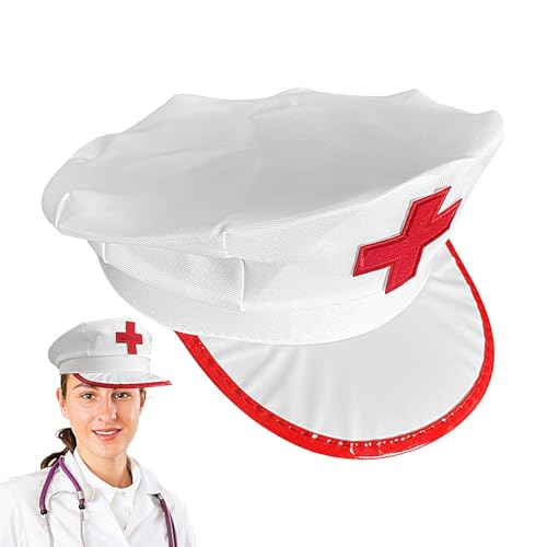 Mxshc Krankenschwesterhut, Krankenschwestermütze, weißer Krankenschwesterhut, Krankenschwester-Kostüm-Zubehör, achteckiger Krankenschwesterhut, Krankenschwester-Kostüm für Krankenschwestern, Studenten Mxshc Krankenschwesterhut, Krankenschwestermütze, weißer Krankenschwesterhut, Krankenschwester-Kostüm-Zubehör, achteckiger Krankenschwesterhut, Krankenschwester-Kostüm für Krankenschwestern, Studenten von Mxshc